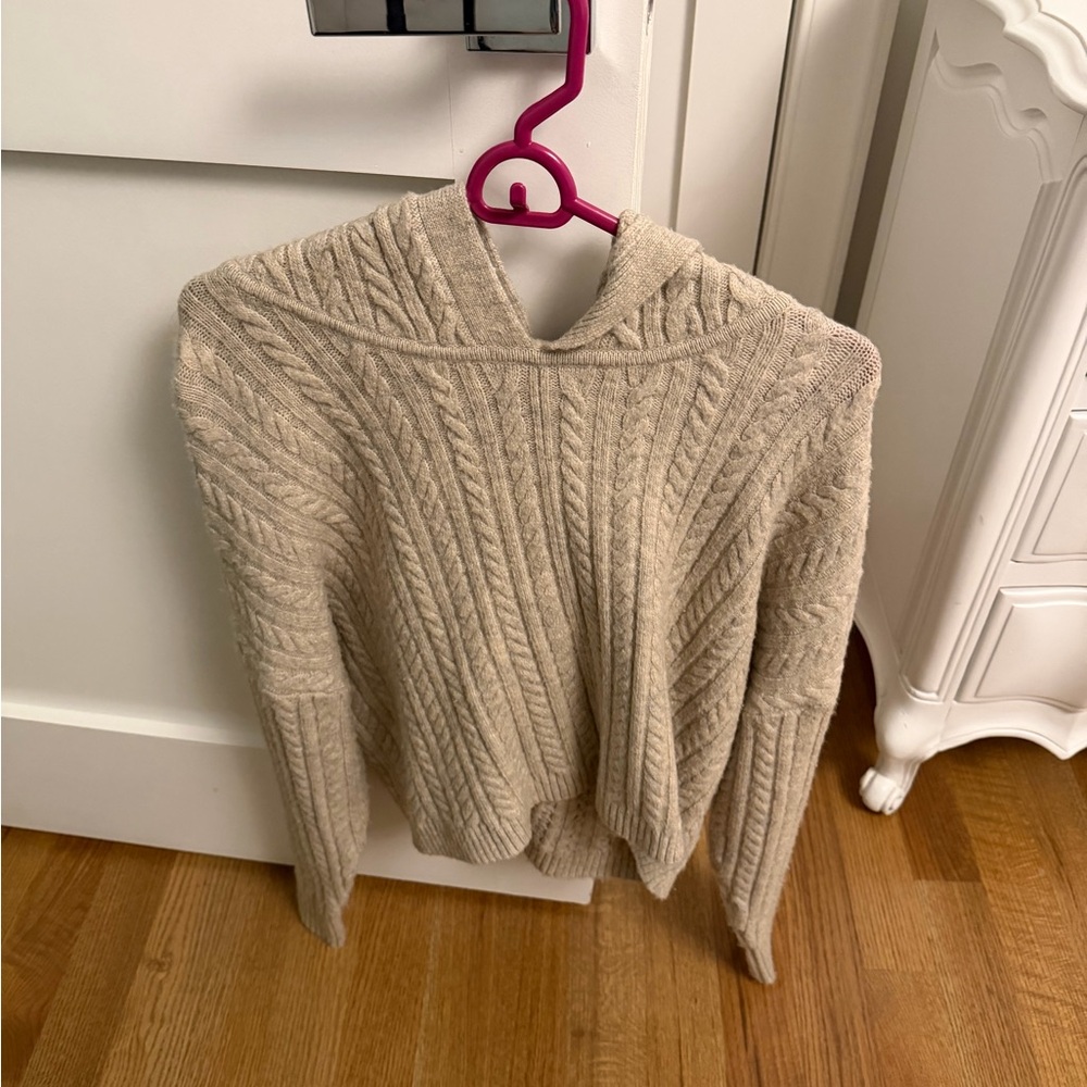 Express Taupe Cable Knit Turtleneck Sweater